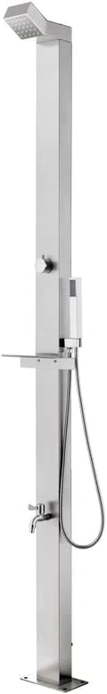 vidaXL Douche de Jardin Système de Douche de Piscine Douche de Camping Arrière-cour Extérieur Terrasse Portable 220 cm Acier Inoxydable