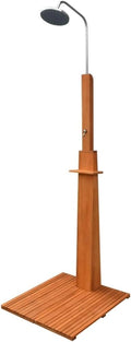 Tomostar Douche de Jardin, Douche de Piscine Extérieure Bois d'eucalyptus et Acier, 220 cm