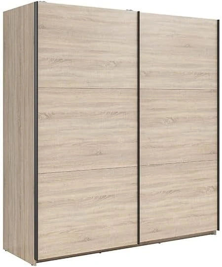 PEGANE Armoire à 2 Portes coulissante Coloris chêne Sonoma - Longueur 183 x Profondeur 60 x Hauteur 195,5 cm
