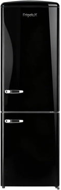 FrigeluX Réfrigérateur Combiné Rétro Vintage Noir 330 L CBNF330RND, congélateur, 234 L, 96 L, Classe énergétique D