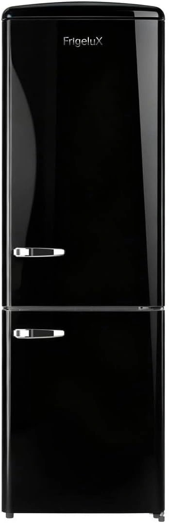 FrigeluX Réfrigérateur Combiné Rétro Vintage Noir 330 L CBNF330RND, congélateur, 234 L, 96 L, Classe énergétique D