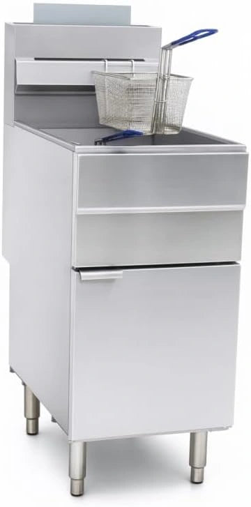 Friteuse Gaz Professionnelle sur Pieds 23 L, 13,5 kW, LPG/NG, Double Panier, Inox