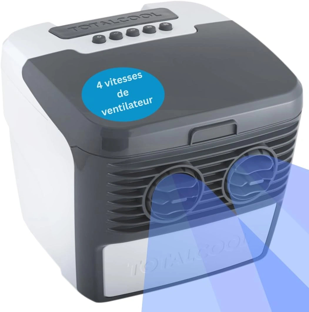 TOTALCOOL 3000 - REFROIDISSEUR D'AIR ÉVAPORATIF PORTABLE 12 V / 24 V / CA - CARAVANE - CAMPING-CAR - NAVIGATION