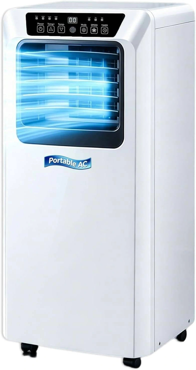 Climatiseur Mobile 3 en 1 7000/9000 BTU, Climatiseur Portable 3 en 1 avec Télécommande, Minuterie 24 h, Silencieux pour Chambre 9000 BTU, Ventilation