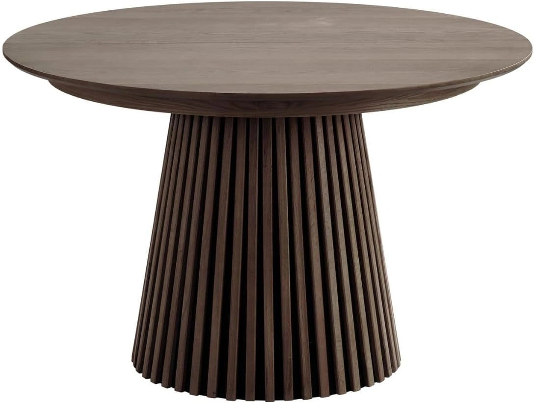Table Extensible à 240 cm Pied Relief MDF Placage Chêne fumé - DUBLIN