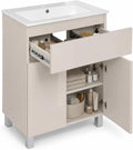 Lavabo avec Meuble Bas Ariza Sink, Beige, de 60 cm de Large, Meuble de Couleur Cachemire, à Suspendre ou à Poser, lavabo avec s pour la Salle de Bain
