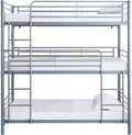 Habitat et Jardin Lit superposé en métal Triple Havin - 90 x 190 cm - Gris