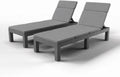 Luxirest Lot de 2 Bain de Soleil Chaise Longue Jardin Exterieur - Dossier réglable - avec Coussin (Gris)
