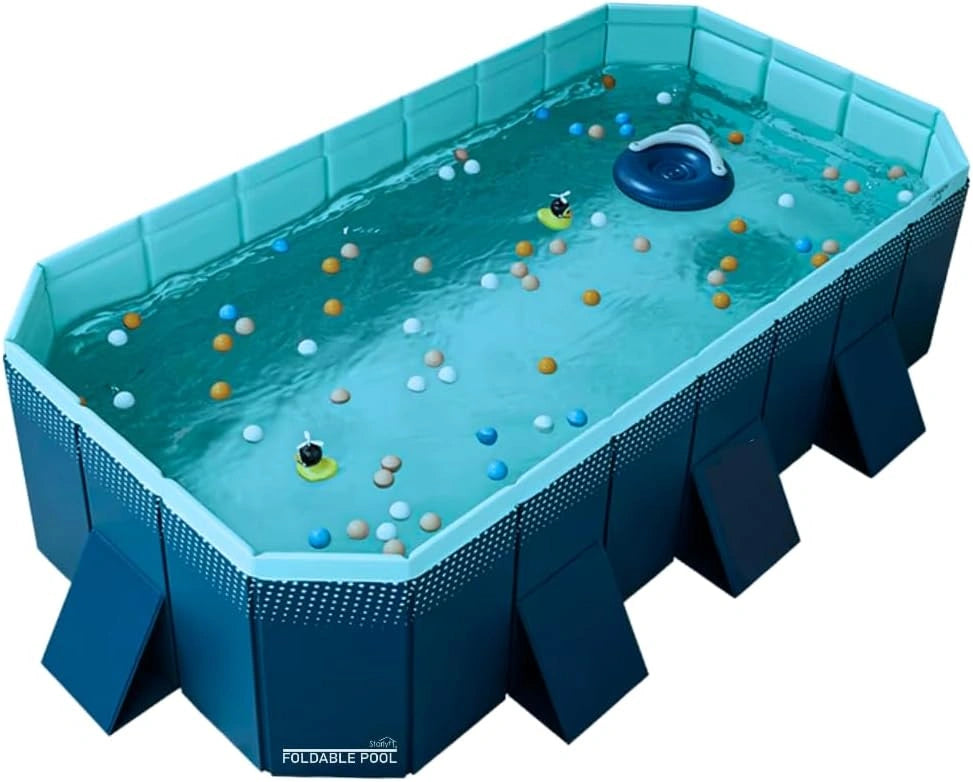 INDUSTEX Piscine Pliable Foldable Pool, Baignoire - N'inclut Pas Les Composants (Mesure Interne 253 x 133 x 50 cm), Amovible