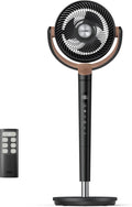 DREO ventilateur sur pied silencieux 20 dB avec oscillation omnidirectionnelle 120°+120°, portée du vent 26 m, débit d'air 1615 m³/h, 3 modes