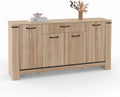 IDMarket - Buffet 160 m Idaho 4 Portes avec tiroir Design Contemporain, 80 cm, 8,5 cm