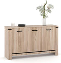 IDMarket - Buffet 140 cm Idaho 3 Portes Design Contemporain, 80 cm, 8,5 cm