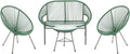 Vente-unique - Salon de Jardin en Fils de résine tressés: 2 fauteuils, Un Banc et Une Table - Kaki - ALIOS III de MYLIA