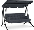 M MCombo balancelle Hollywood 3 Places avec Fonction de lit, 202x125x173 cm 4095 (Gris), balançoire de Jardin pouvant Supporter jusqu'à 300 kg