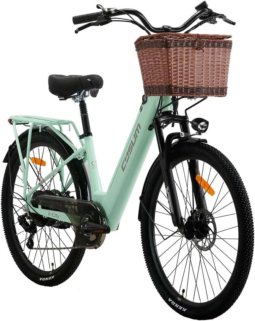 cysum X-City Vélo électrique adulte 26'' ville vélo électrique femme homme batterie au lithium 48 V 10.4 Ah moteur 250 W 25 km/h, commutation urbaine