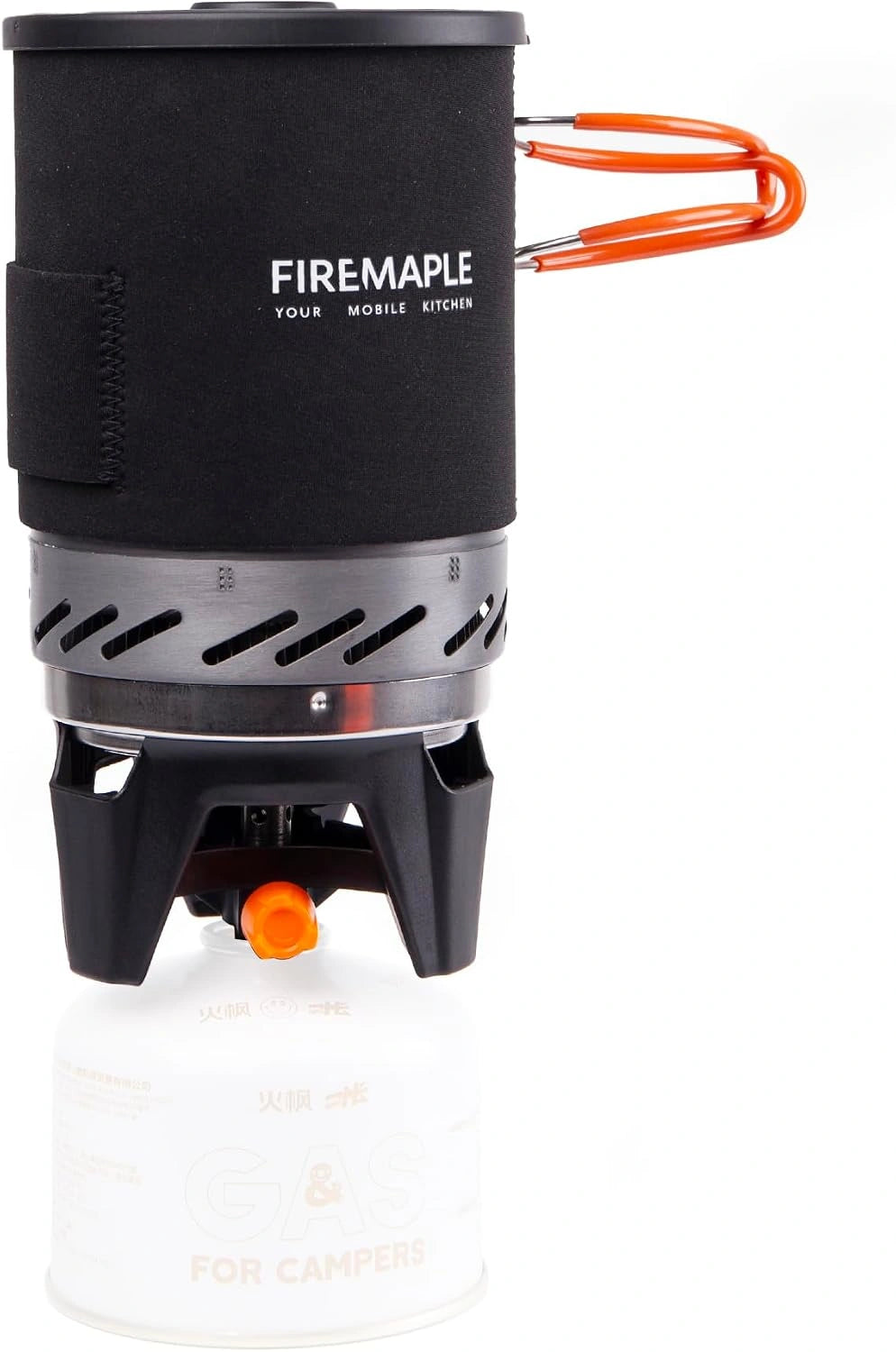 Fire-Maple Système Réchaud Gaz de Camping Portable X1 Noir, 30% ébullition plus rapide, échangeur thermique, allumage piézo