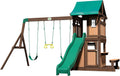 Backyard Discovery Lakewood, 3 Ans, Aire De Jeux en Bois, Portique Balançoire avec Trapèze, Toboggan Et Balançoire, Bac À Sable, Jeux Exterieur