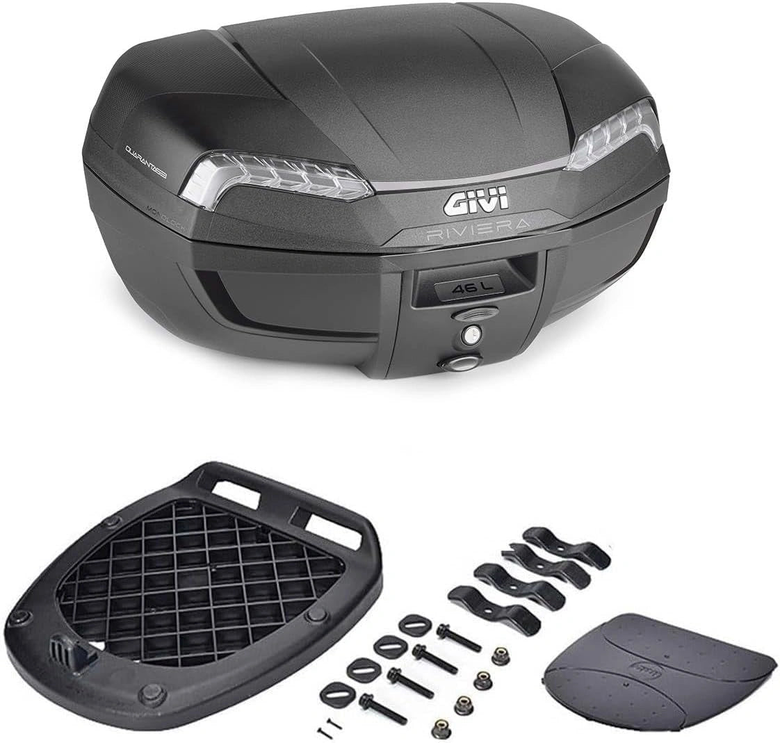 GIVI E46NT2 Monolock Topcase Coffre de moto et bagages avec plaque de fixation y compris Riviera Motorrad