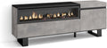 Skraut Home, 150x57x35 cm, pour Les TV jusqu'à 65', Meuble TV, Banc Télé, Grand Espace de Rangement, Cheminée électrique, Design Industriel, Ciment
