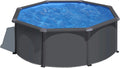 Gre KIT300GY Louko - Piscine Hors-Sol en Acier, Piscine Ronde avec Structure en Acier Gris Anthracite. Piscines Hors-Sol pour Jardin, Ø300x120 cm