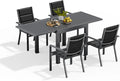 Devoko Salon de Jardin Exterieur 4 Personnes, Gris Foncé, 4+1 Mobilier de Jardin Aluminium, Salon de pour Balcon