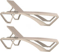Resol Marina Chaise Longue Extérieur Set 2, STR. Ivoire - Text. Beige, Dessous de Verre, Jardin, terrasse, Plage, Piscine, désign, léger, empilable
