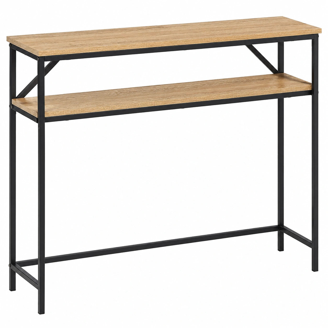 console-rectangulaire-avec-etagere-de-rangement-en-acier-finition-chene-30-x-100-x-80-cm-bzgwbk1097vi