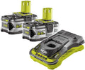 RYOBI - 2 Batteries Lithium+ 18 V - 5,0 Ah et 1 Chargeur Ultra Rapide 5,0 A, 50 Ah, sans fil