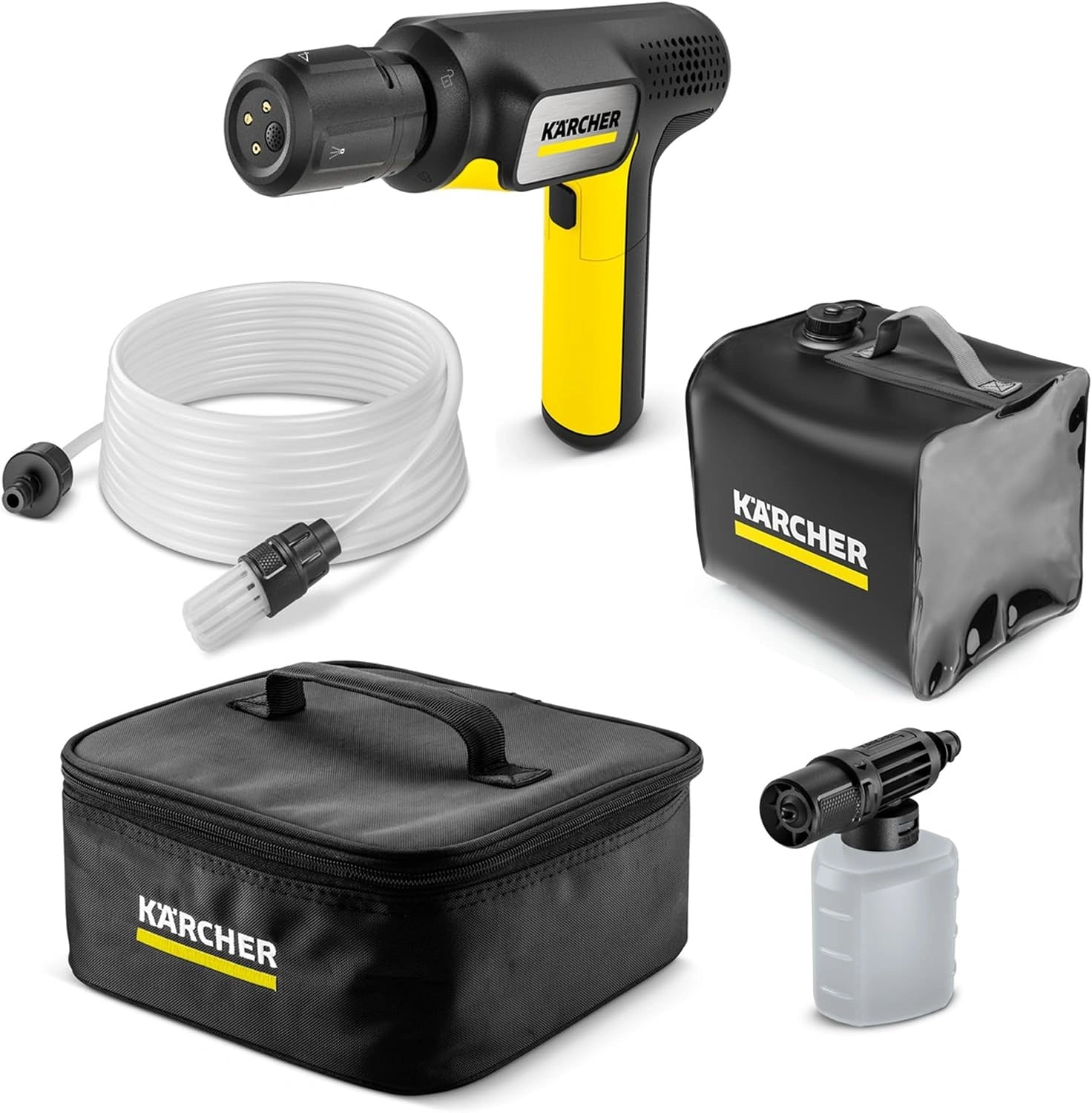 Kärcher - Nettoyeur haute pression OC Handheld Compact Adventure, max 15 bar, connexion USB-C 150 l/h, poids: 0,8 kg, 4 en 1 Multi Jet, tuyau (5 m)