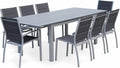 Alice's Garden - Table de Jardin Extensible Aluminium + 8 assises - Chicago Gris - Table en Aluminium 175/245 cm avec rallonge et 8 assises