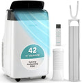 SereneLife Climatiseur mobile avec tuyau d'évacuation 9000 BTU, refroidissement 3 en 1, Wi-Fi, déshumidificateur et ventilateur, kit de fenêtre