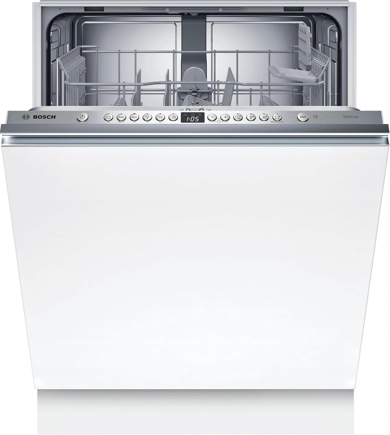 Bosch SMV26AX01F Série 2 - Lave-vaisselle, Voyant rouge de fonctionnement, 60 cm, Panier supérieur réglable sur 3 hauteurs, Programme Verre 40 °C
