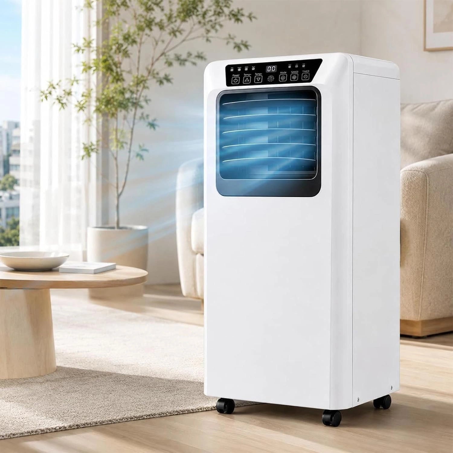Climatiseur Mobile 3 en 1 avec Minuterie 24 h (9000 BTU), Modèles 7000 et 9000 BTU avec Refroidissement, Déshumidificateur et Deux Vitesses Réglables