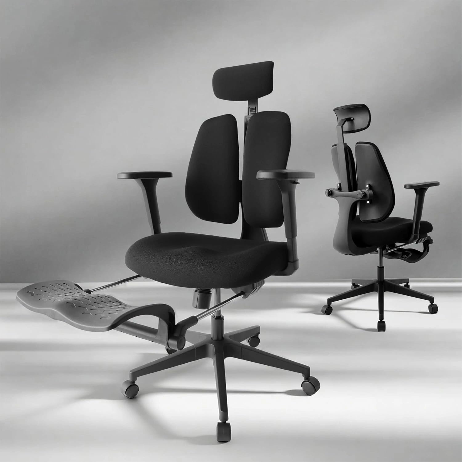 Chaise de Bureau Ergonomique, Noir, Siège en Mousse Moulée 8 cm, Accoudoirs 4D, Flex S3, Dossier Séparé Dynamique