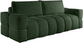 Vente-unique - Canapé 3 Places Convertible en Tissu Bouclette Vert ISSORO II, 48 cm, 63 cm