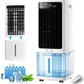 Rafraîchisseur d'air Évaporatif 12 L (Alternative Climatiseur Mobile Sans Évacuation), 800 m³/h Puissant Portable, Minuteur 12 h, 6 Pains de Glace