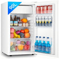 FOHERE Petit Frigo avec Congélateur de 91 L, Blanc, Réfrigérateur à une porte, Bac à Légumes, Thermostat Réglable, Petit Frigo de Bureau, Silencieux