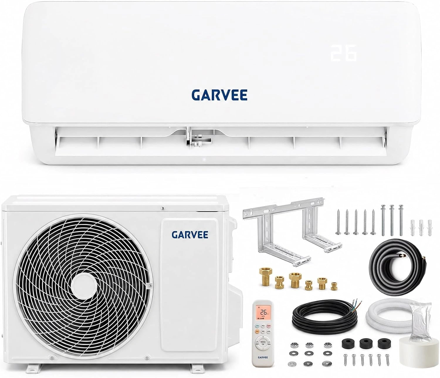 Acekool Climatiseur split mural Inverter 12000 BTU (3,5 kW), avec Wi-Fi, compresseur, 19 dB