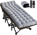 Lit pliant extra-large avec matelas, jardin et voyages (XXL Gris), cadre en acier robuste de 400 kg et tissu Oxford, 198x81x46 cm, idéal pour adultes