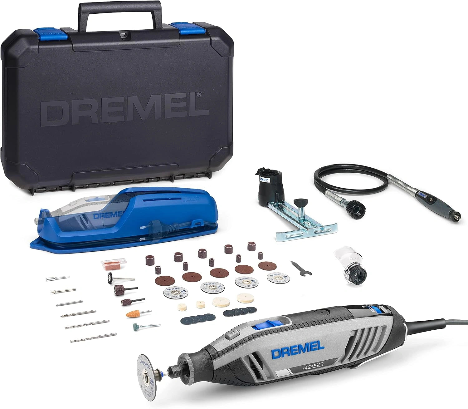 Dremel 4250 Outil Rotatif Multifonction 175 W avec 3 Adaptations 45 Accessoires Vitesse Variable 5000-35000 tr/min pour Découper, Poncer, Percer