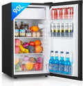 FOHERE Petit Frigo avec Congélateur de 91 L, Noir, Réfrigérateur à une porte, Bac à Légumes, Thermostat Réglable, Petit Frigo de Bureau, Silencieux
