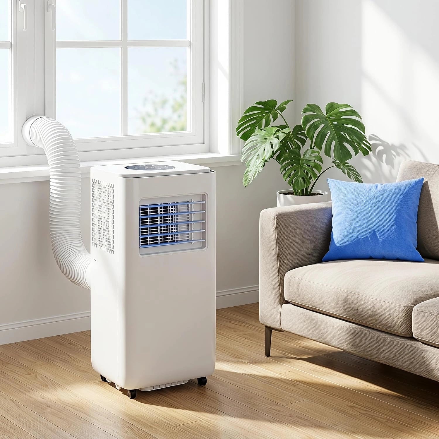 Portable CA 12000 BTU Cools 300 Sq Ft Room w/Remote, 24 h Minuterie, Tuyau d'échappement, Mode de Sommeil Silencieux