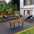 Salon de Jardin pour 6-8 Personnes avec Dossier réglable, avec coussins d'assise (Gris-7 A), Ensemble de canapé d'extérieur modulable