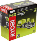 Pack RYOBI 5133003364: 2 Batteries 18 V One+ 5.0 Ah LithiumPlus + Chargeur Rapide 2.0 Ah RC18120-250 - Autonomie Élevée, Indicateurs LED