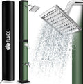 tillvex Douche Solaire avec Capot de Protection, sans raccordement électrique (Noir/Vert, 40 litres), Douche de Jardin Eau Chaude